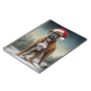 Boxerhund im Schnee Weihnachten Notizblock