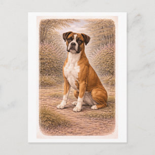 Boxerhund im Vintage-Stil Postkarte