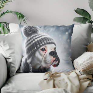 Boxerhund im Winter Kissen