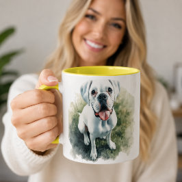 Boxerhund in Aquarell Zweifarbige Tasse