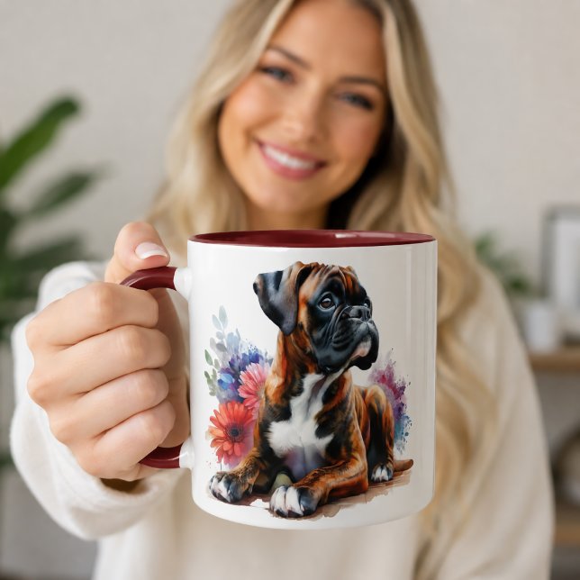 Boxerhund in Blüte Tasse (Von Creator hochgeladen)