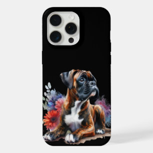 Boxerhund in Blüten Boxer & Blüten iPhone 15 Pro Max Hülle