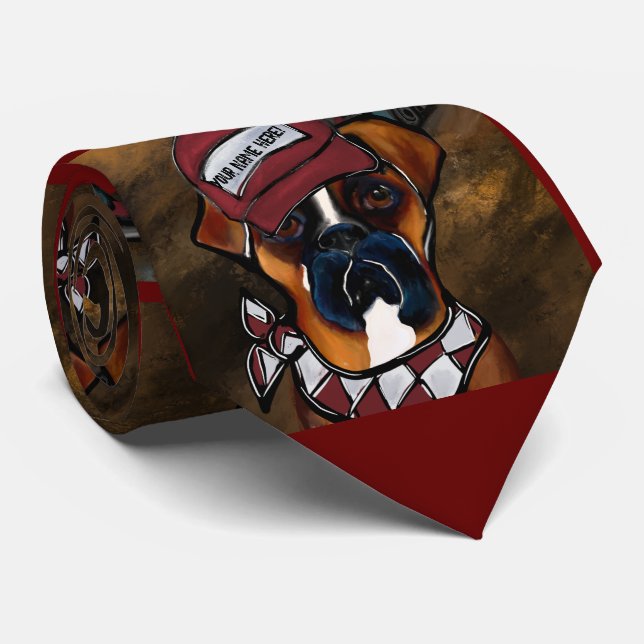 Boxerhund Krawatte (Gerollt)