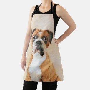Boxerhund-Malerei unbeschnitten Original-Tierkunst Schürze
