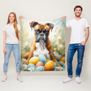 Boxerhund mit Ostereiern Feiertag Fleecedecke