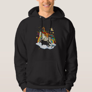 Boxerhund reitet auf Einhorn und Regenbogen Jungen Hoodie