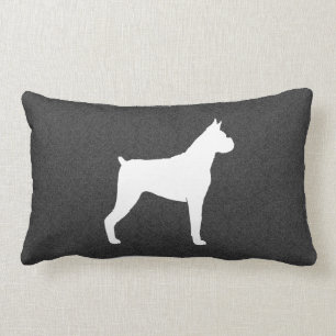 Boxerhund-Silhouette (Geschorene Ohren) Lendenkissen