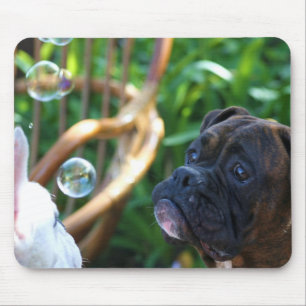 Boxerhund- und -blasen mousepad