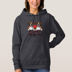Boxerhunde Frohen Valentinstag Vintage Hoodie