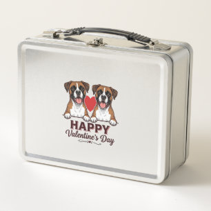 Boxerhunde Frohes Valentinsday Vintage Metall Brotdose