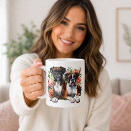Boxerhunde und Blumen Kaffeetasse