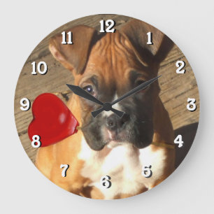 Boxerhundequadratuhr Große Wanduhr