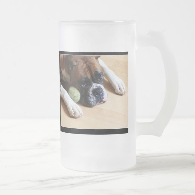 BoxerhundeTasse Mattglas Bierglas (Rechts)