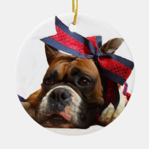 Boxerhundeverzierung Keramikornament