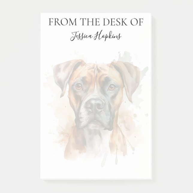 Boxerliebhaber monogrammierter Hund Post-it Klebezettel (Vorderseite)