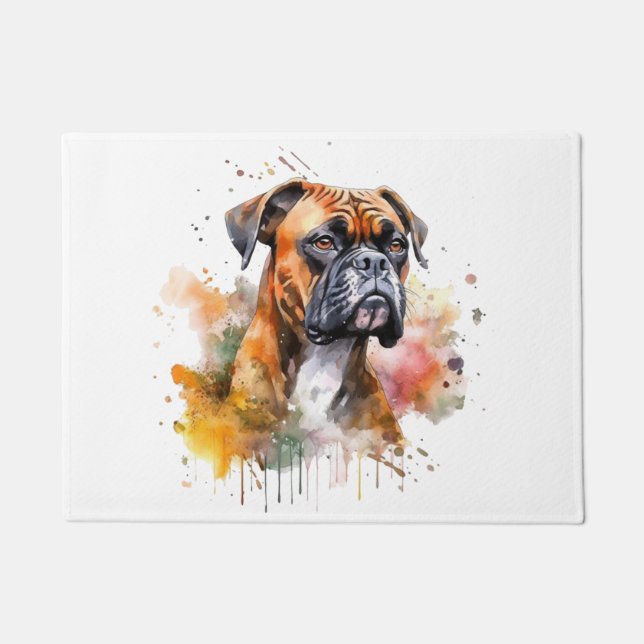 BoxerLove Wasserfarben Artwork - Loyal Canine Bree Fußmatte (Vorderseite)