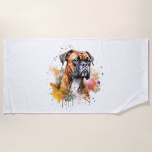 BoxerLove Wasserfarben Artwork - Loyal Canine Bree Strandtuch