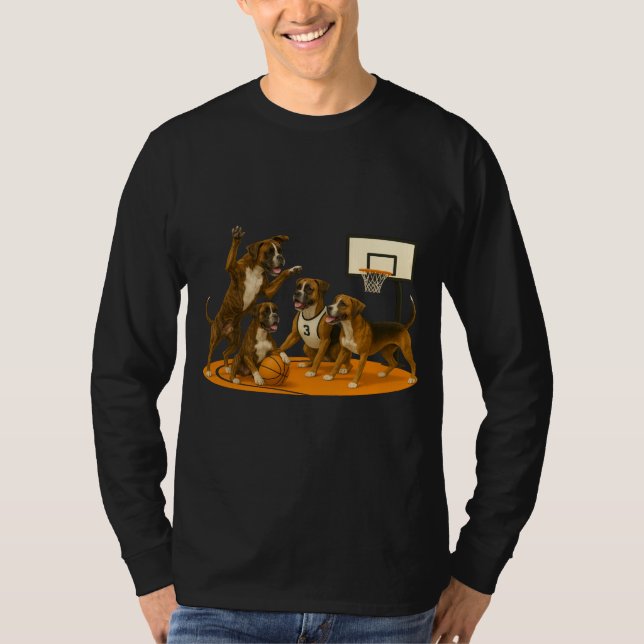Boxers playing basketball T-Shirt (Vorderseite)