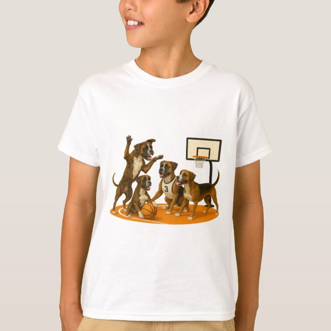 Boxers playing basketball T-Shirt (Vorderseite)