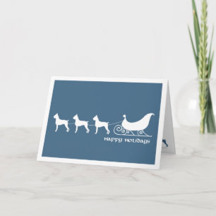 Boxers Pulling Santa's Sleigh Feiertagskarte
