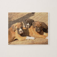 Boxerwelpen 8x10 Foto-Puzzlespiel mit Zinn