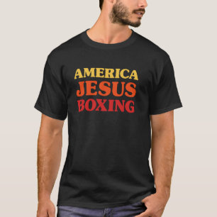 Boxfan Ich liebe Boxen Amerika Jesus Boxen T-Shirt