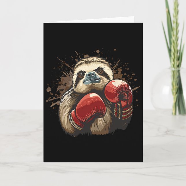 Boxfauler mit Boxhandschuhen Kickboxen Lustig B Karte (Vorderseite)