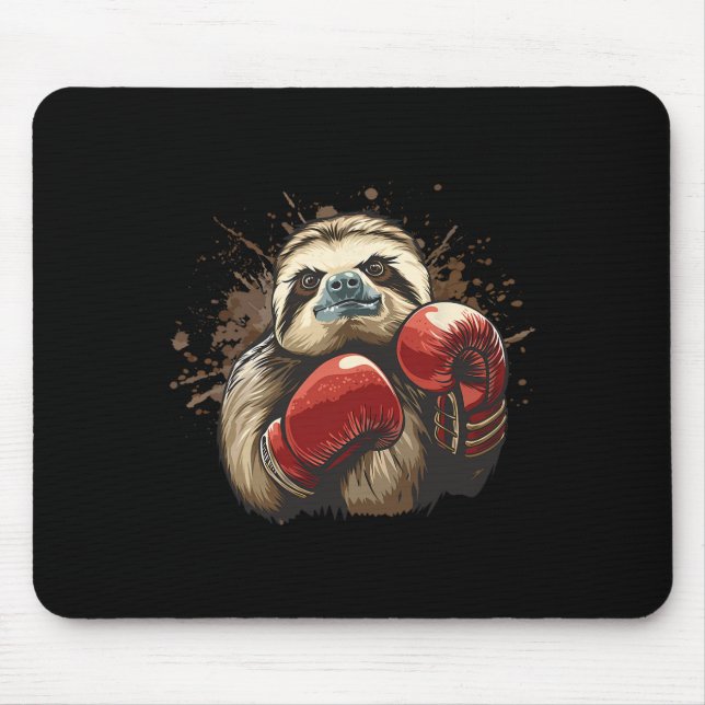 Boxfauler mit Boxhandschuhen Kickboxen Lustig B Mousepad (Vorne)