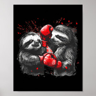 Boxfauler mit Boxhandschuhen Kickboxen Lustiges B Poster