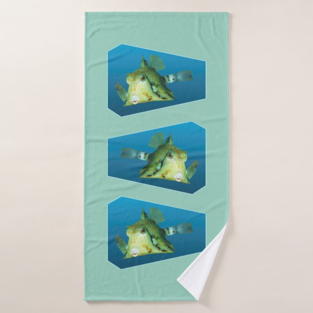 Boxfish - Designgradientenblauer Hintergrund | Badehandtuch (Badehandtuch)