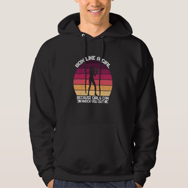 Boxfrauen Boxerkämpfer Boxhandschuhe Sparring Hoodie (Vorderseite)
