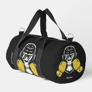 Boxgorilla in Handschuhen, Retroname oder eigener  Duffle Bag
