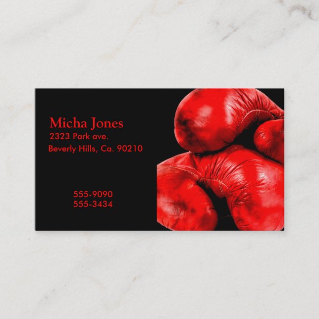 Boxhandschuh-Boxer-Schmutz-Art Visitenkarte (Vorderseite)