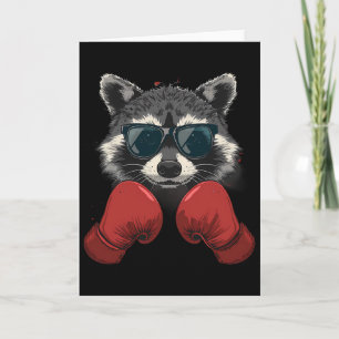 Boxhandschuh Kickboxen Lustiger Waschbär Liebhaber Karte