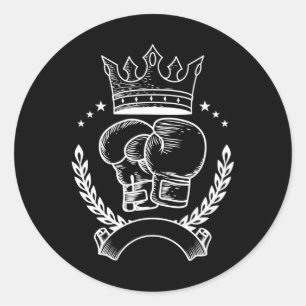 Boxhandschuh-Kronenboxer-Trainer-Kampf Sport Runder Aufkleber