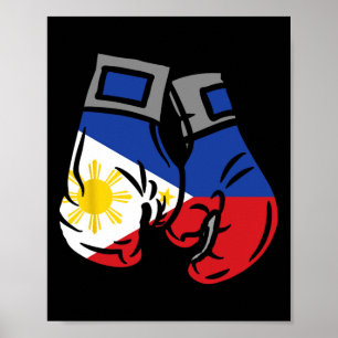 Boxhandschuh mit der Flagge der Philippinen Poster