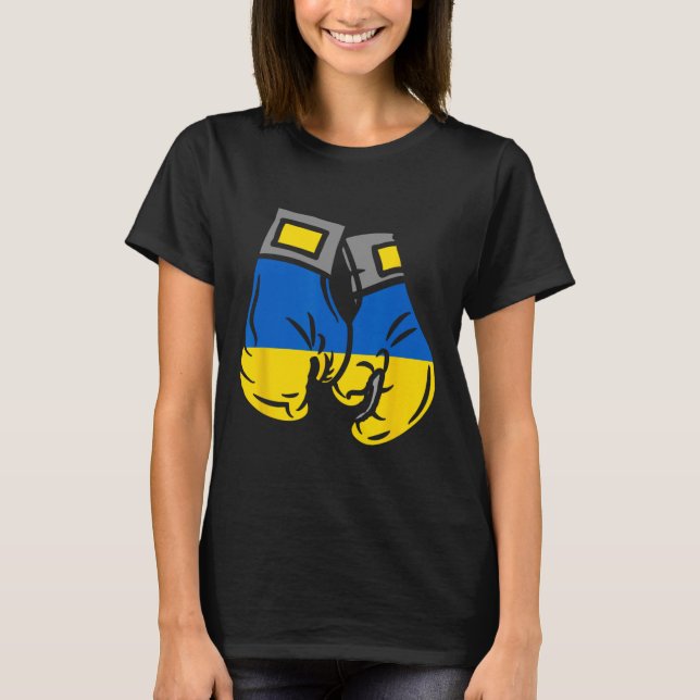 Boxhandschuh mit der Flagge der Ukraine  T-Shirt (Vorderseite)