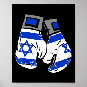 Boxhandschuh mit der Flagge Israels Poster