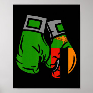 Boxhandschuh mit der Flagge Sambias Poster