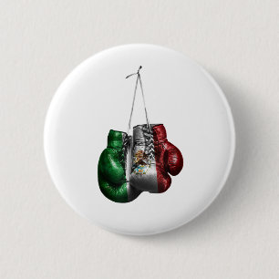 Boxhandschuh T-Shirt - Mexico Vintage-Flagge Button