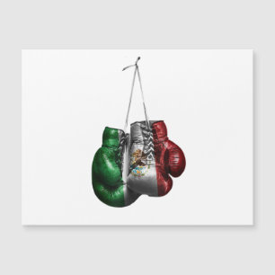 Boxhandschuh T-Shirt - Mexiko Vintage-Flagge  Magnetkarte