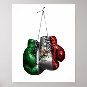 Boxhandschuh T-Shirt - Mexiko Vintage-Flagge  Poster