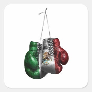 Boxhandschuh T-Shirt - Mexiko Vintage-Flagge  Quadratischer Aufkleber