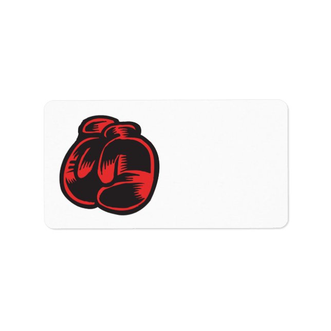 Boxhandschuhe Adressaufkleber (Vorne)