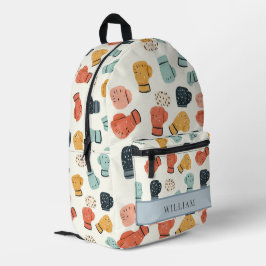 Boxhandschuhe Beige Kinder zurück in die Schule Bedruckter Rucksack