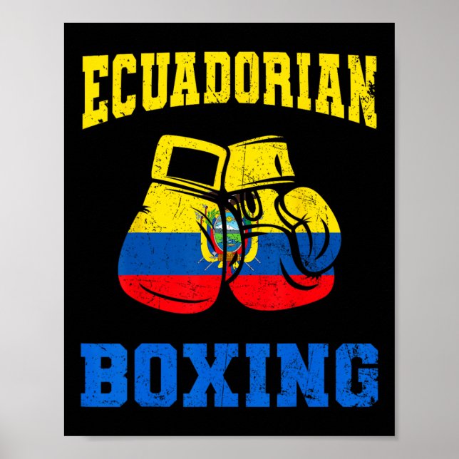 Boxhandschuhe Ecuador Pride Boxing Mens Poster (Vorne)