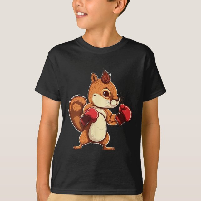 Boxhandschuhe Eichhörnchen Boxer Kickboxer Kickbox T-Shirt (Vorderseite)