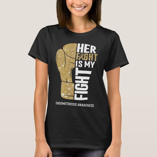 Boxhandschuhe Endometriose Krieger T-Shirt (Vorderseite)