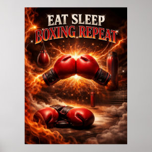 Boxhandschuhe Feuerhandschuhe Wut Poster