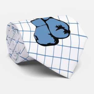 Boxhandschuhe für Blue Karo Necktie Krawatte